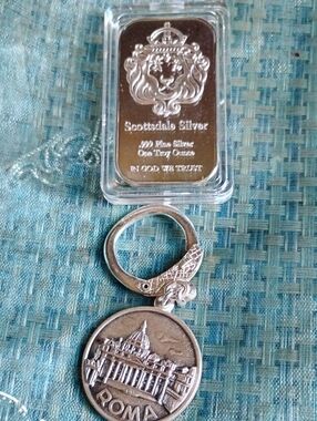 Roma Keychain&Silver Ring&Ounce Silver Billion Bar